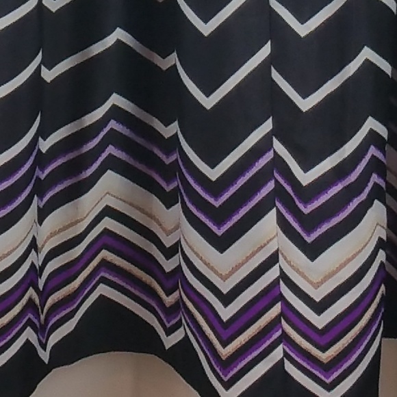 AT Loft Black White Chevron Sleeveless Dress 2 EUC - Picture 7 of 7